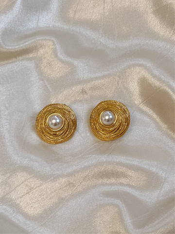 Pearl Statement Earrings | Gold