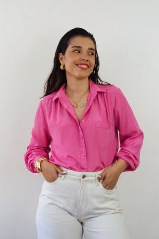 Unique Vintage Shirt (S-M)| Fuchsia