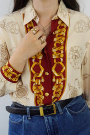 Silk Vintage Shirt (S-M)| Printed